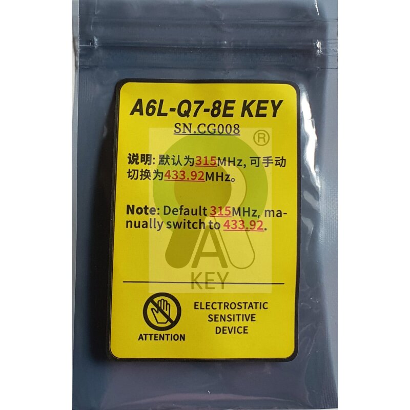 Printplaat voor autosleutel geschikt voor Audi A6l Q7 – 3 knoppen – 315 MHz (01B1AU)